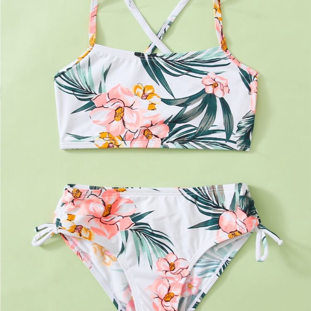 Floral Bikini Set with Tropical Print
